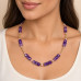 8 mm Faceted Amethyst with Czech Crystal Necklace - 18 inch