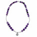 10 mm Amethyst and Cat’s Eye Sun Necklace - 22 inch
