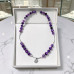 10 mm Amethyst and Cat’s Eye Sun Necklace - 22 inch