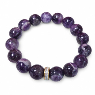Amethyst with Zirconia Bracelet - 12 mm