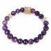 Faceted Amethyst with Zirconia Bracelet - 8 mm Faceted Amethyst with Zirconia Bracelet - 8 mm