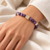 Faceted Amethyst with Zirconia Bracelet - 8 mm Faceted Amethyst with Zirconia Bracelet - 8 mm