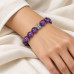 Amethyst with Stainless Steel Clover Bracelet - 10 mm Amethyst with Stainless Steel Clover Bracelet - 10 mm