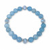 Aquamarine and Czech Crystal Bracelet - 8 mm Aquamarine and Czech Crystal Bracelet - 8 mm