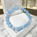 Aquamarine and Czech Crystal Bracelet - 8 mm Aquamarine and Czech Crystal Bracelet - 8 mm