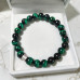 Green Tiger’s Eye Bracelet with Stainless Steel Charm - 8 mm