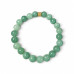 8 mm Jade Bracelet with Gold-Tone Stainless Steel Charm