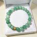 8 mm Jade Bracelet with Gold-Tone Stainless Steel Charm