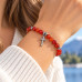 6 mm Carnelian Bracelet with Stainless Steel Cross Charm 6 mm Carnelian Bracelet with Stainless Steel Cross Charm