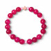 8 mm Faceted Pink Agate Bracelet with Czech Crystals and Wooden Cross
