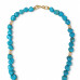 8 ~ 9 mm Turquoise Necklace with Enamel Cross - 19 Inch 8 ~ 9 mm Turquoise Necklace with Enamel Cross - 19 Inch