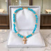 8 ~ 9 mm Turquoise Necklace with Enamel Cross - 19 Inch 8 ~ 9 mm Turquoise Necklace with Enamel Cross - 19 Inch