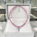 6 mm Kunzite Necklace with Silver-Tone Zirconia Cross – 16 Inch