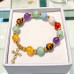 Mixed Gemstone Bracelet with Zirconia Gold-Tone Cross Charm – 8 mm Mixed Gemstone Bracelet with Zirconia Gold-Tone Cross Charm – 8 mm