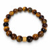 8 mm Tiger’s Eye Bracelet with Gold Stainless Steel Charm 8 mm Tiger’s Eye Bracelet with Gold Stainless Steel Charm
