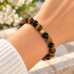 8 mm Tiger’s Eye Bracelet with Gold Stainless Steel Charm 8 mm Tiger’s Eye Bracelet with Gold Stainless Steel Charm