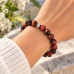 10 mm Red Tiger’s Eye Bracelet with Stainless Steel Charm 10 mm Red Tiger’s Eye Bracelet with Stainless Steel Charm