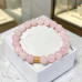 8 mm Rose Quartz Bracelet with Gold Stainless Steel Charm 8 mm Rose Quartz Bracelet with Gold Stainless Steel Charm