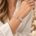 8 mm Rose Quartz Bracelet with Gold-Tone Zirconia Charm 8 mm Rose Quartz Bracelet with Gold-Tone Zirconia Charm