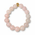12 mm Rose Quartz Bracelet with Gold-Tone Charm