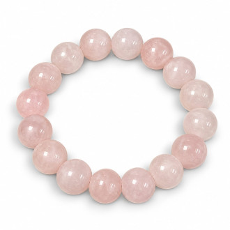 12 mm Natural Rose Quartz Bracelet – Love and Harmony 12 mm Natural Rose Quartz Bracelet – Love and Harmony