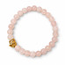 6 mm Rose Quartz Bracelet with Gold-Tone Stainless Steel Charm 6 mm Rose Quartz Bracelet with Gold-Tone Stainless Steel Charm