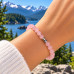 6 mm Rose Quartz Bracelet with Silver-Tone Stainless Steel Spacer