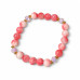 8 mm Pink Jade Bracelet with Czech Crystals and Gold-Tone Accents 8 mm Pink Jade Bracelet with Czech Crystals and Gold-Tone Accents