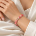 8 mm Pink Jade Bracelet with Czech Crystals and Gold-Tone Accents 8 mm Pink Jade Bracelet with Czech Crystals and Gold-Tone Accents