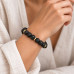 10 mm Lava Stone Bracelet with Metal Accents