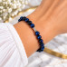 6 mm Dark Blue Tiger’s Eye Bracelet with Silver-Tone Stainless Steel Accent 6 mm Dark Blue Tiger’s Eye Bracelet with Silver-Tone Stainless Steel Accent