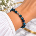 8 mm Blue Tiger’s Eye Bracelet with Silver-Tone Heart Charm 8 mm Blue Tiger’s Eye Bracelet with Silver-Tone Heart Charm