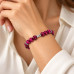 8 mm Pink Tiger’s Eye Bracelet with Silver-Tone Stainless Steel Charm