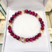 6 mm Pink Tiger’s Eye Bracelet with Murano-Style Crystal and Czech Crystals