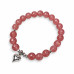 8 mm Strawberry Quartz Heart Bracelet