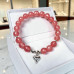 8 mm Strawberry Quartz Heart Bracelet