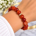 12 mm Carnelian Bracelet with Zirconia Gold-Tone Stainless Steel Spacer 12 mm Carnelian Bracelet with Zirconia Gold-Tone Stainless Steel Spacer