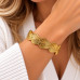 Gold-Tone Stainless Steel Shell Design Adjustable Bangle Gold-Tone Stainless Steel Shell Design Adjustable Bangle