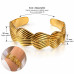 Gold-Tone Stainless Steel Shell Design Adjustable Bangle Gold-Tone Stainless Steel Shell Design Adjustable Bangle