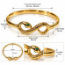 Gold Stainless Steel Snake Design Bangle Bracelet – Green Zirconia Gold Stainless Steel Snake Design Bangle Bracelet – Green Zirconia