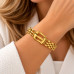 Gold-Tone Stainless Steel Belt Buckle Bangle Bracelet Gold-Tone Stainless Steel Belt Buckle Bangle Bracelet