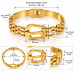 Gold-Tone Stainless Steel Belt Buckle Bangle Bracelet Gold-Tone Stainless Steel Belt Buckle Bangle Bracelet