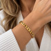 Gold-Tone Stainless Steel Chain Design Bangle Bracelet