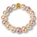 12 mm Majorica Style Pearl Bracelet with Gold-Tone Spacer Charm 12 mm Majorica Style Pearl Bracelet with Gold-Tone Spacer Charm