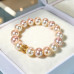 12 mm Majorica Style Pearl Bracelet with Gold-Tone Spacer Charm 12 mm Majorica Style Pearl Bracelet with Gold-Tone Spacer Charm