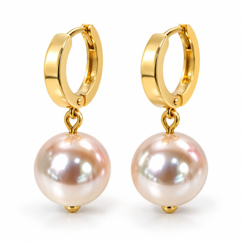 12 mm Majorica Pearl Drop Earrings with Gold-Tone Stainless Steel Leverback Clasps 12 mm Majorica Pearl Drop Earrings with Gold-Tone Stainless Steel Leverback Clasps