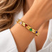 Gold Stainless Steel Bangle with Multi-Colour Triangle Zirconia Gold Stainless Steel Bangle with Multi-Colour Triangle Zirconia