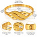 Gold Stainless Steel Infinity Twist Bangle – Textured and Polished Design Gold Stainless Steel Infinity Twist Bangle – Textured and Polished Design