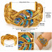 Gold-Tone Stainless Steel Bangle with Abalone Shell Leaf – Adjustable