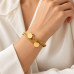 Gold-Tone Stainless Steel Twisted Cable Bangle – Adjustable